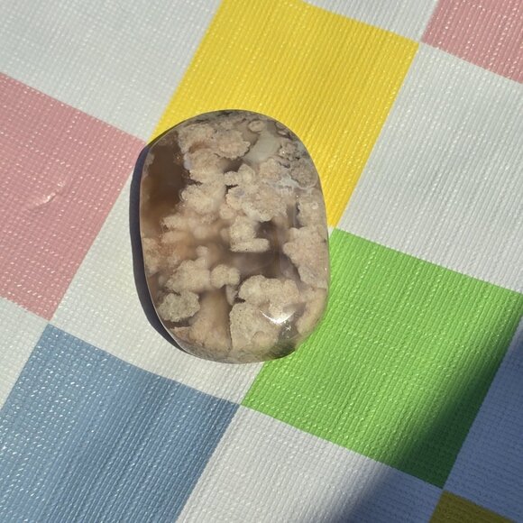 Flower Agate Crystal Palm Stone [B] - Picture 1 of 6